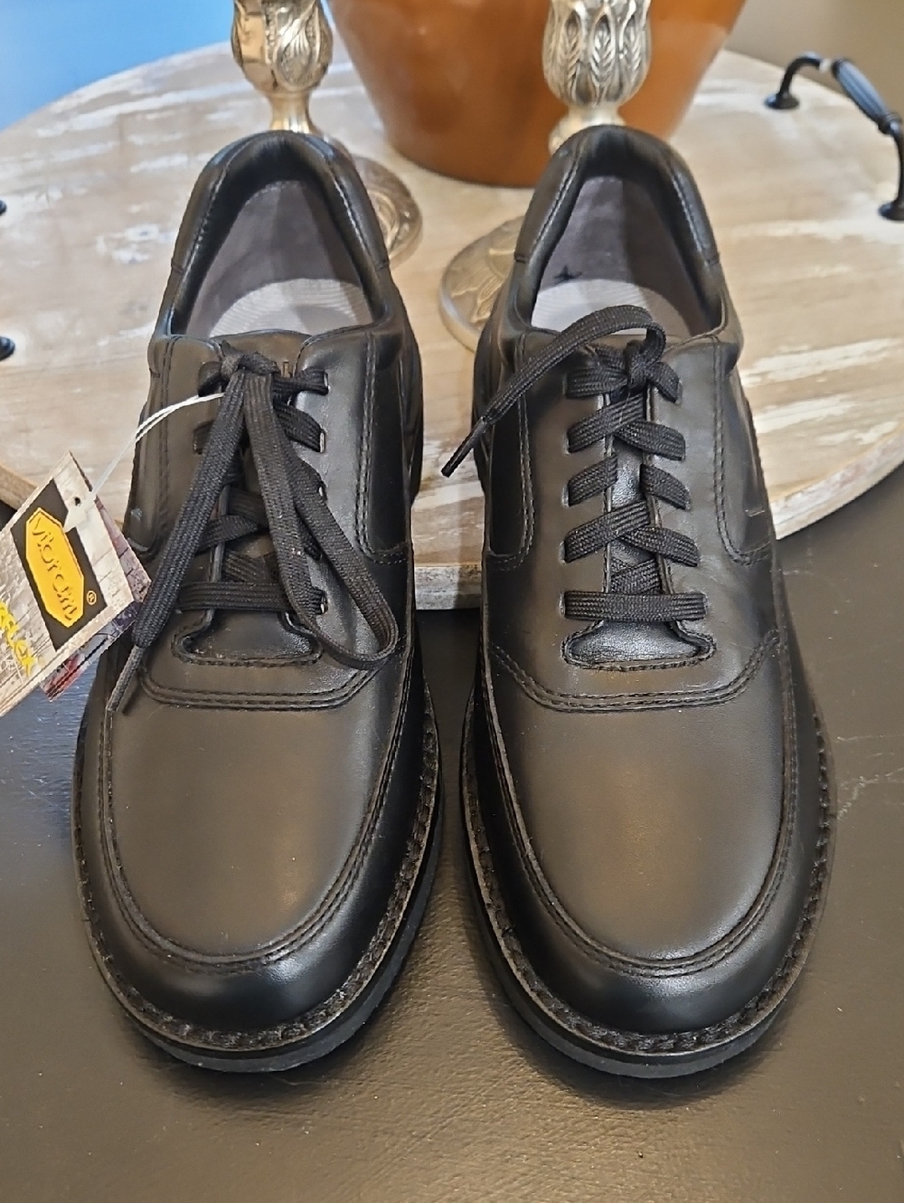 Rockport Men's Black Leather Lace-Up Casual Pro Walker Shoes. Size 8.5